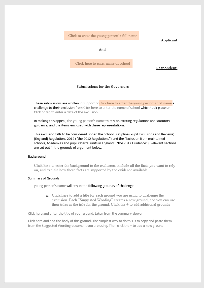 Click to add the date of the exclusion